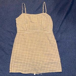 UO Yellow Plaid Mini Dress